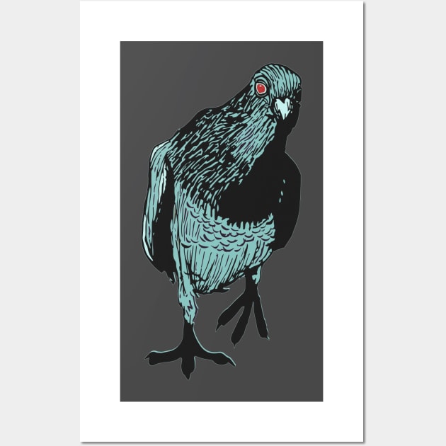 Curious Red-eyed Pigeon Wall Art by divafern